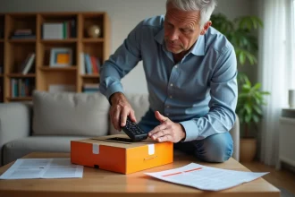 Décodeur TV Orange prêt à être retourné dans son emballage