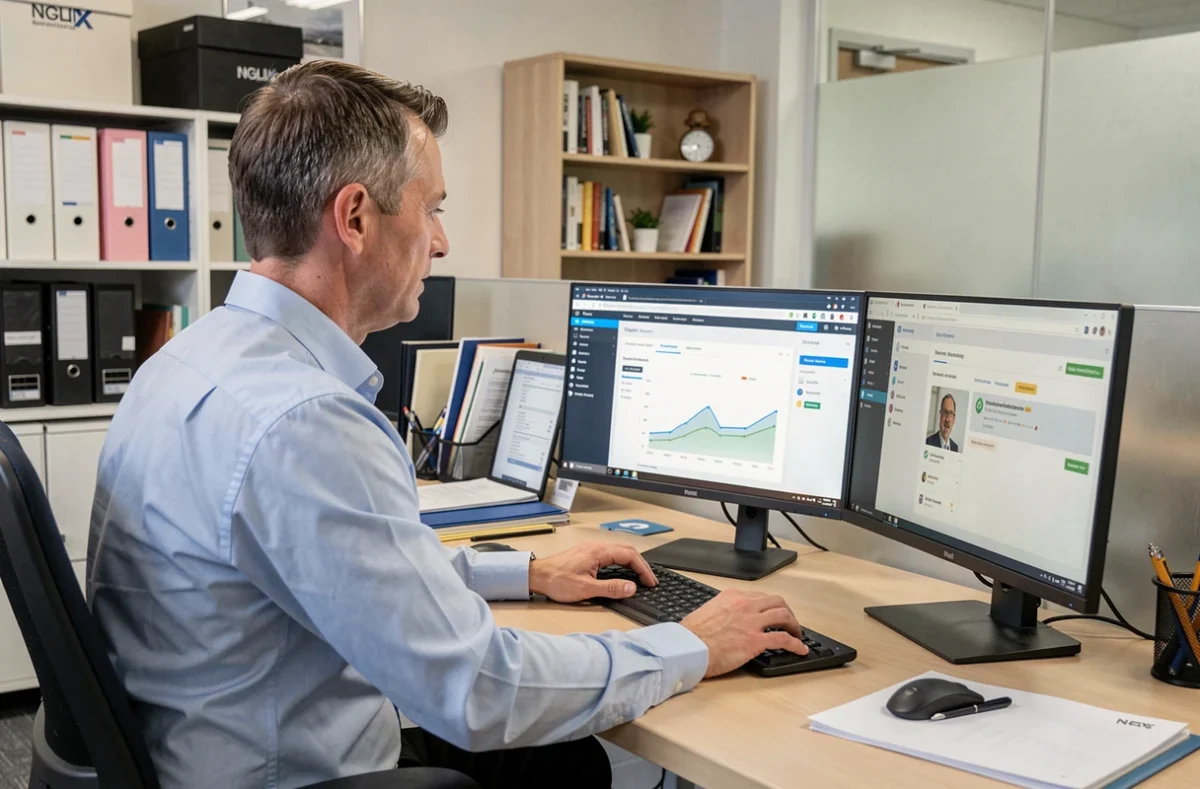 Consultant en développement web et gestion digitale de l'agence Progerance supervisant plusieurs projets numériques depuis son bureau